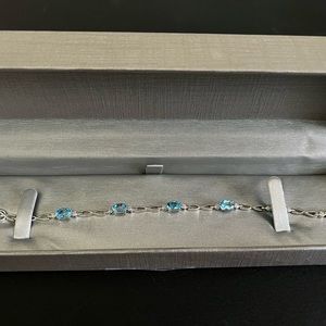 Zales - Bracelet- silver with blue topaz